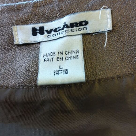 Nygard brown leather and fabric zippered front long sleeve jacket - Picture 15 of 16